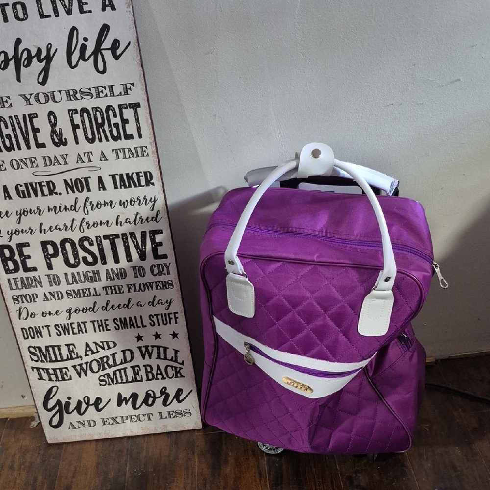 Wheeled Tote Bag With Retractable Handle And Back Pack Straps